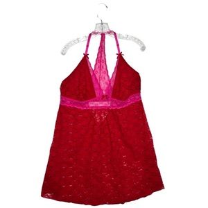 Torrid Red and Pink Lace babydoll lingere 2X